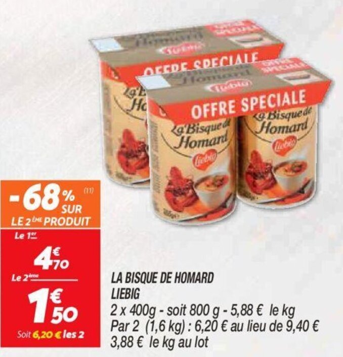 Promo La bisque de homard liebig chez Netto