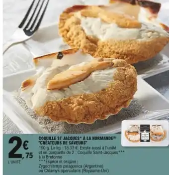 E.Leclerc Coquille st jacques à la normande Créateurs de saveurs offre