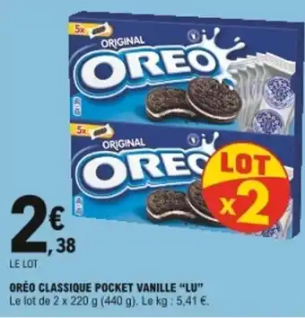 E.Leclerc Oréo classique pocket vanille Lu offre