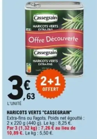 E.Leclerc Haricots verts Cassegrain offre