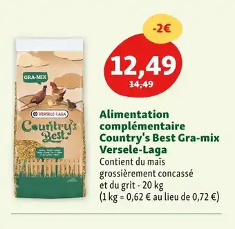 Maxi Zoo Versele-laga alimentation complémentaire country's best gra-mix offre