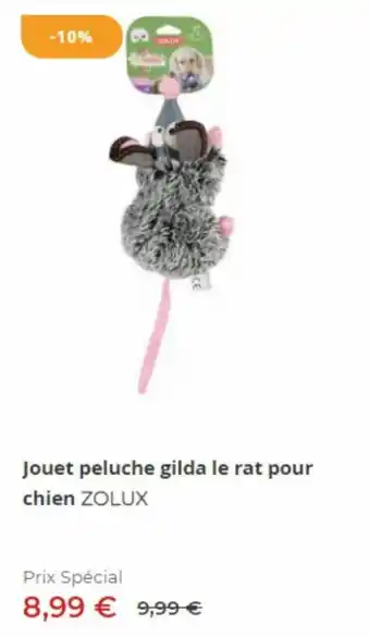 Terranimo Jouet peluche gilda le rat pour chien offre