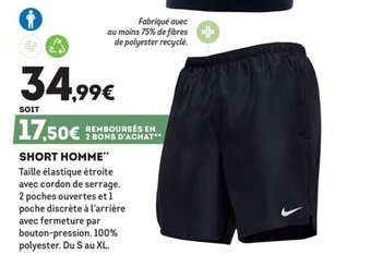 Sport 2000 Short homme offre