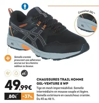 Sport 2000 Chaussures trail homme gel-venture 8 wp offre