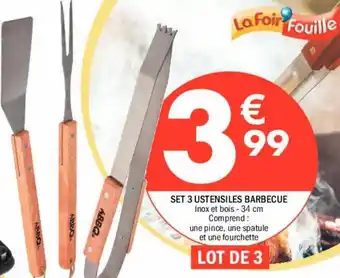 La Foir'Fouille Set 3 ustensiles barbecue offre