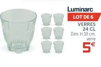 Gifi Verres 24 cl offre