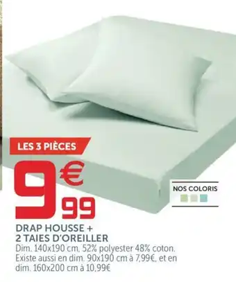 Gifi Drap housse + 2 taies d'Oreiller offre