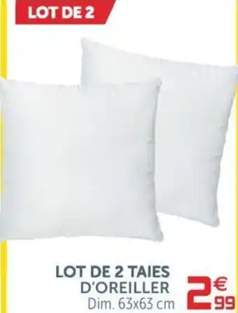 Gifi Lot de 2 taies d'oreiller offre