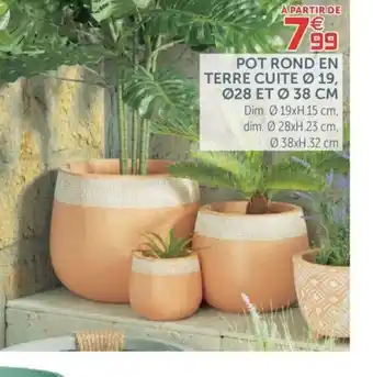 Gifi Pot Rond En Terre Cuite 19 Et 38cm offre