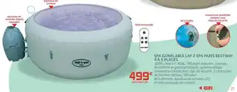 Gifi Spa Gonflable Lay Z Spa Paris Bestway offre
