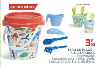 Seau de Plage + 5 Accessoires