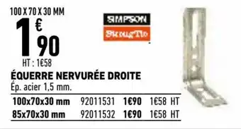 Brico Cash Équerre Nervurée Droite offre