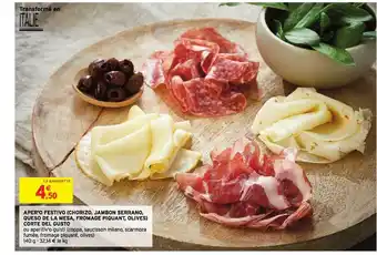 Intermarché Hyper Aper'o Festivo (chorizo, Jambon Serrano, Queso De La Mesa, Fromage Piquant, Olives) Corte Del Gusto offre