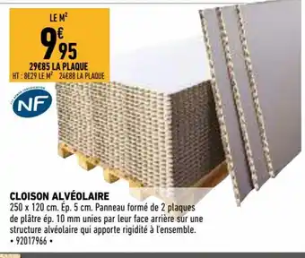 Brico Cash Cloison Alvéolaire offre
