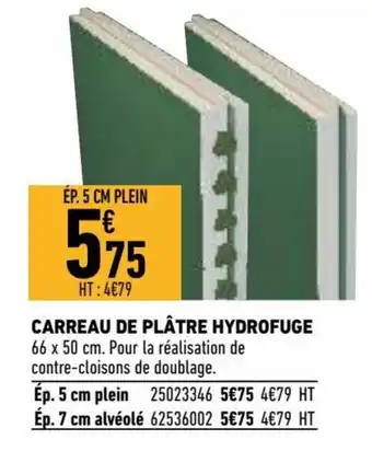 Brico Cash Carreau de Plâtre Hydrofuge offre