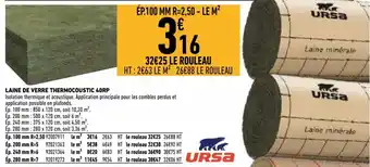 Brico Cash Laine de Verre Thermocoustic 40rp offre