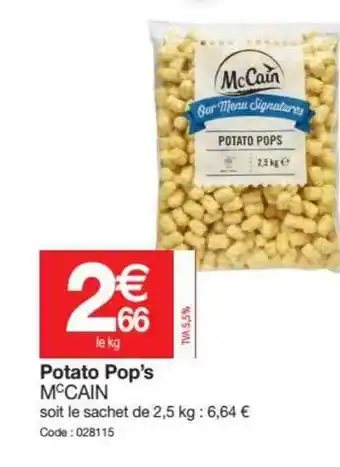 Promocash Potato Pop's Mccain offre