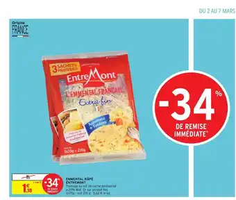 Intermarché Hyper Emmental Râpé Entremont offre