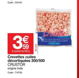 Promocash Crevettes Cuites Decortiquees 300-500 Crustor offre