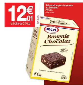 Promocash Preparation Pour Brownies Au Chocolat Ancel offre