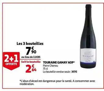 Auchan Touraine Gamay Aop Pierre Chanau offre