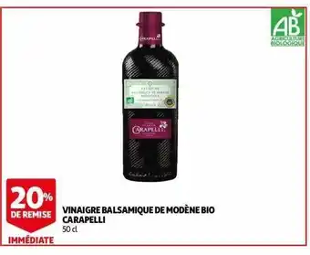 Auchan Vinaigre Balsamique De Modène Bio Carapelli offre