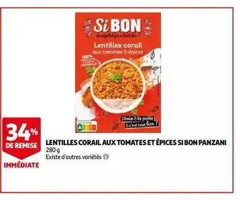 Auchan Lentilles Corail Aux Tomates Et épices Si Bon Panzani offre