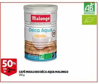 Café Moulu Bio Déca Aqua Malongo