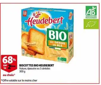 Auchan Biscottes Bio Heudebert offre