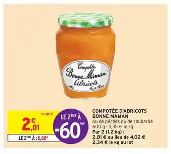 Intermarché Hyper Compotée D'abricots Bonne Maman offre