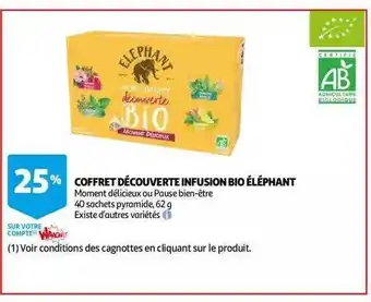 Auchan Coffret Découverte Infusion Bio éléphant offre