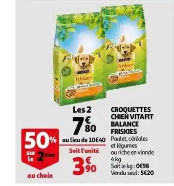 Auchan Croquettes Chien Vitafit Balance Friskies offre