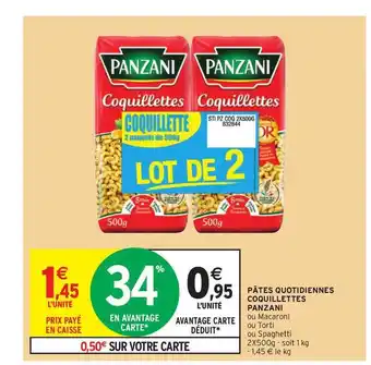 Intermarché Hyper Pâtes Quotidiennes Coquillettes Panzani offre