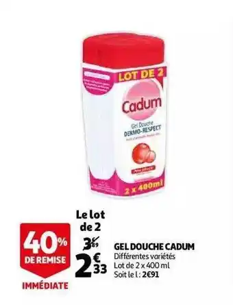 Auchan Gel Douche Cadum offre