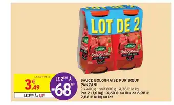 Intermarché Hyper Sauce Bolognaise Pur Bœuf Panzani offre