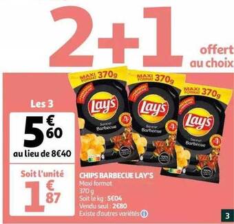 Auchan Chips Barbecue Lay's offre
