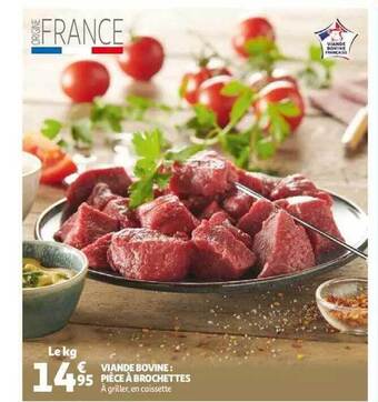 Auchan Viande Bovine : Pièce à Brochettes offre