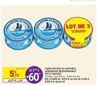 Intermarché Hyper Thon Entier Au Naturel Démarche Responsable Petit Navire offre