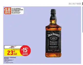 Intermarché Hyper Whiskey Tennessee Old N°7 Jack Daniel's offre