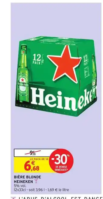 Intermarché Hyper Bière Blonde Heineken offre
