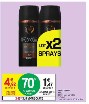 Intermarché Hyper Déodorant Axe offre