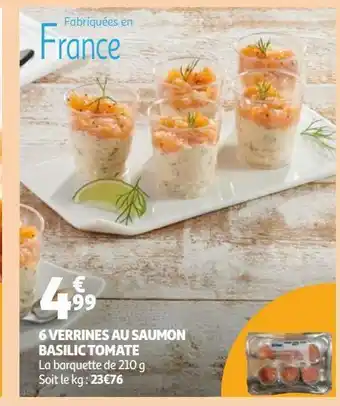 Auchan 6 verrines au saumon basilic tomate offre