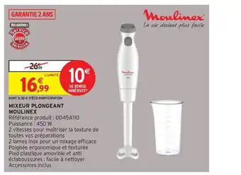 Intermarché Hyper Mixeur Plongeant Moulinex offre