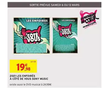 Intermarché Hyper 2021 Les Enfoirés à Côté De Vous Sony Music offre