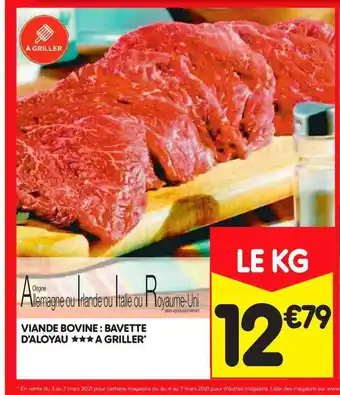 Leader Price Viande Bovine : Bavette D'aloyau à Griller offre