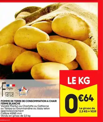 Pomme De Terre De Consommation à Chair Ferme Blanche