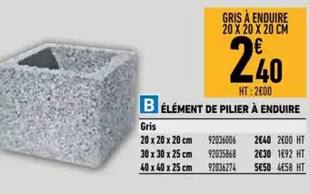 Brico Cash Élément de pilier à enduire offre
