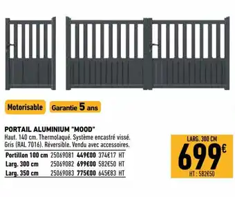 Brico Cash Portail aluminium "mood" offre