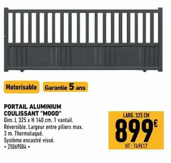 Brico Cash Portail aluminium coulissant "mood" offre