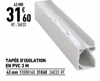 Tapée d'isolation en pvc 3 m